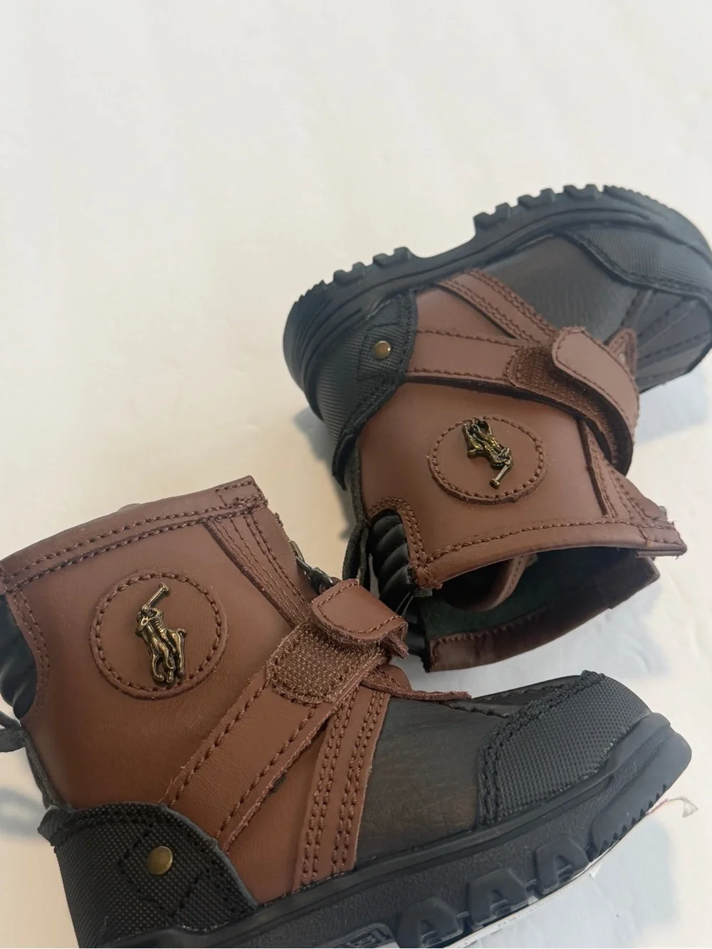 Polo Ralph Lauren Toddler Boys Sz 4 Leather Duck Boots Cold Weather NWT